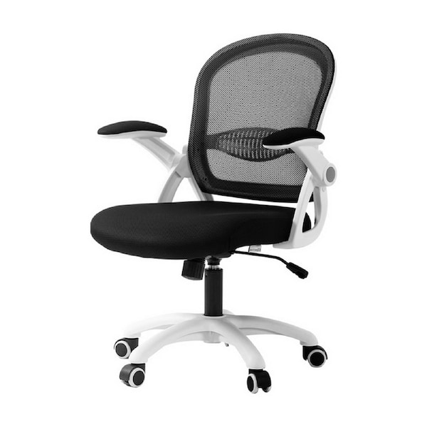 Artiss Mesh Office Chair Ergonomic Computer Chairs Home Study Stool Mid Back 2 - Black