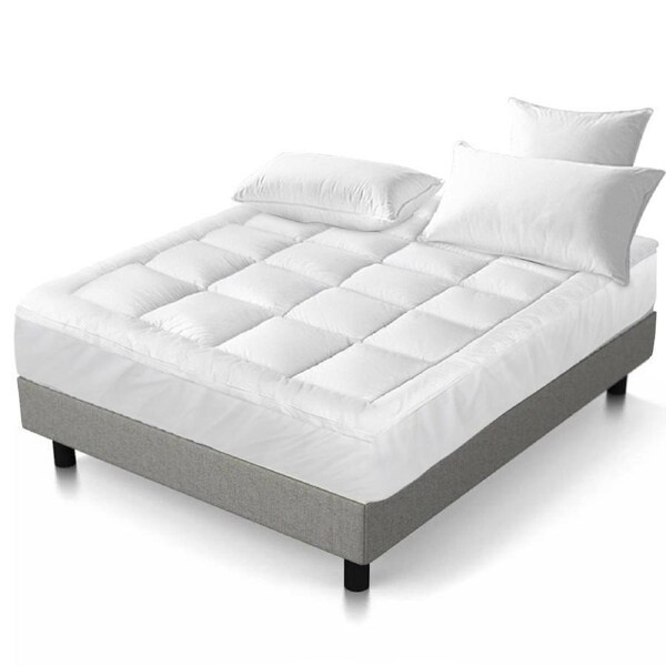 Giselle Bedding Mattress Topper Pillowtop Toppers Protector Mat Cover All Sizes Model 4(Bamboo)-Queen