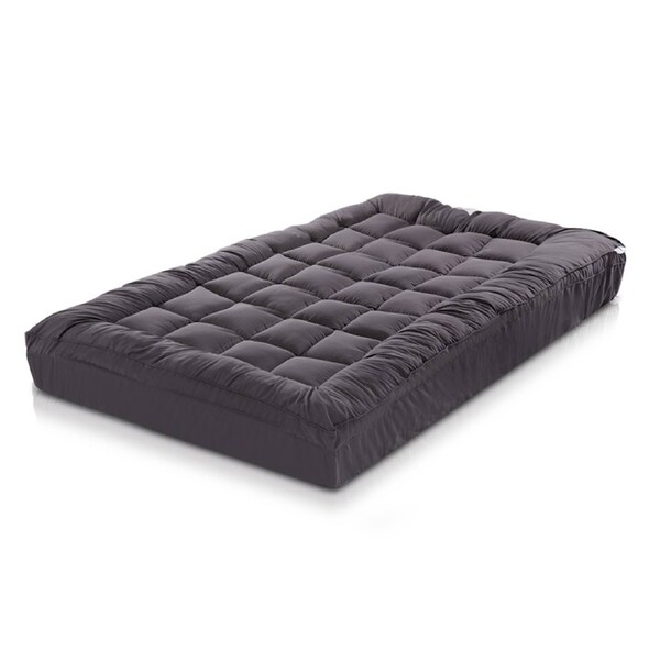 Giselle Bedding Mattress Topper Pillowtop Toppers Protector Mat Cover All Sizes Model 5(Charcoal)-Single