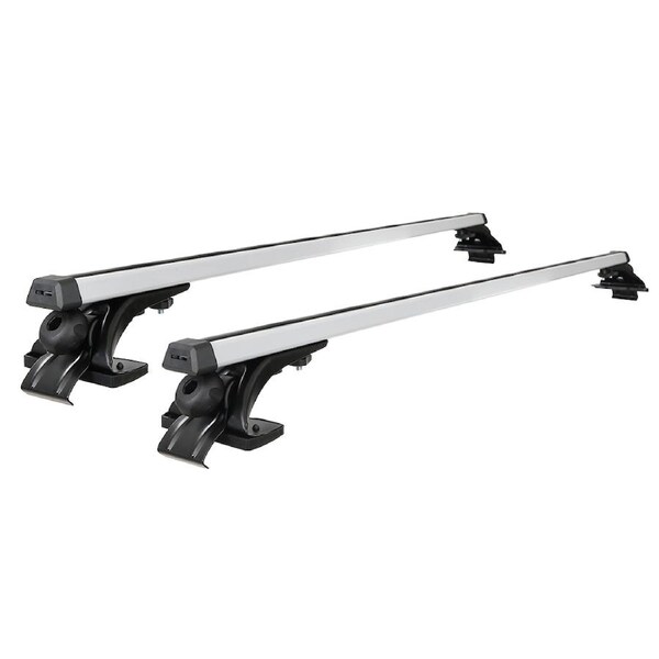 Universal Car Roof Racks Pod Aluminium Cross Bars Brackets 145cm Black Silver Silver