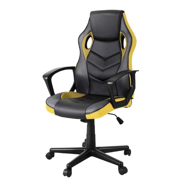Artiss Gaming Chair Office Chairs Executive Computer Desk PU Leather Footrest 1 - Yellow