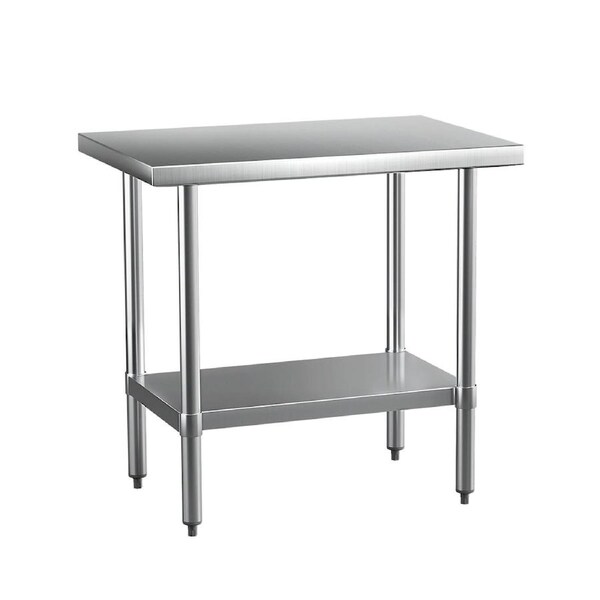 Cefito 430 Stainless Steel Kitchen Benches Work Bench Food Prep Table w/ Wheels Model 6 : 910*610mm