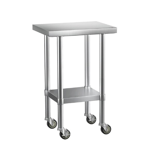 Cefito 430 Stainless Steel Kitchen Benches Work Bench Food Prep Table w/ Wheels Model 5 + 4'' Castors