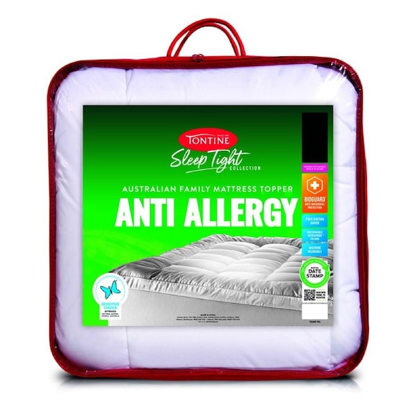 Tontine Sleep Tight Anti Allergy Polyester Fibre Bedding Mattress Topper Single