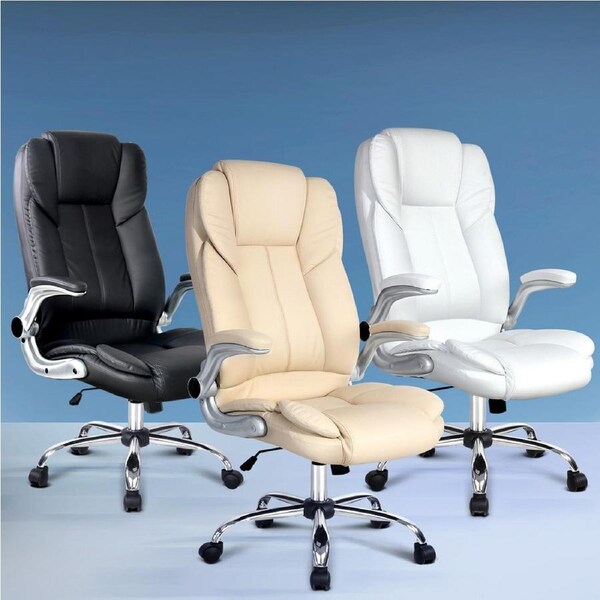Artiss Executive Office Chair Computer Gaming Chairs PU Leather Tilt Black