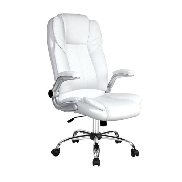 Artiss Executive Office Chair Computer Gaming Chairs PU Leather Tilt White