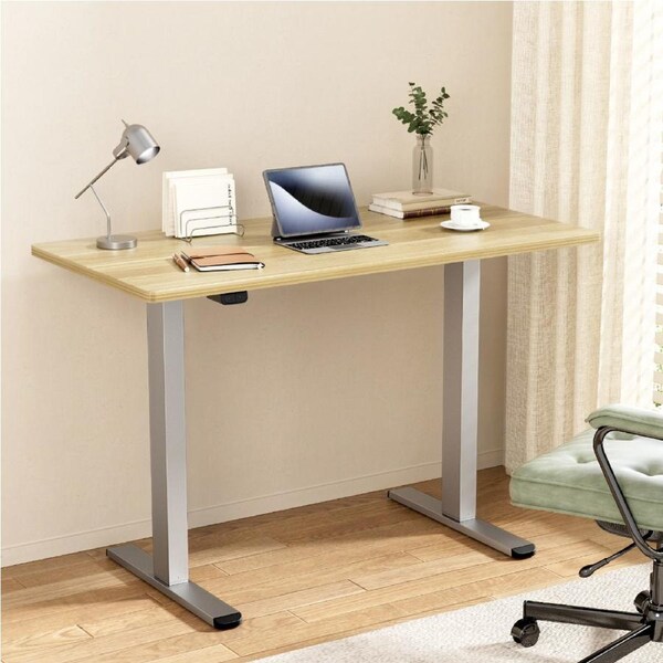 Artiss Motorised Standing Desk Electric Sit Stand Desks Computer Table 120/140CM 140cm Oak desktop