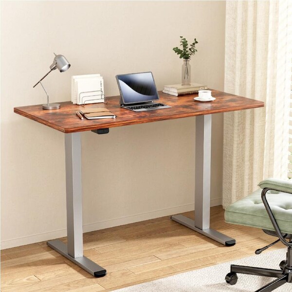 Artiss Motorised Standing Desk Electric Sit Stand Desks Computer Table 120/140CM 120cm Rustic Brown desktop