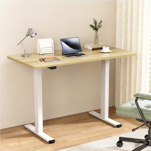 Artiss Electric Standing Desk Motorised Sit Stand Desks Computer Table 120/140CM 120cm Oak desktop