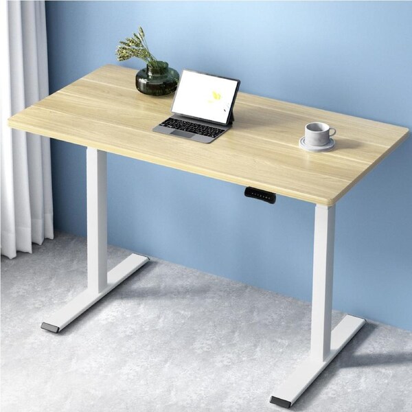 Artiss Standing Desk Motorised Dual Motor 120CM Black 120cm Oak desktop