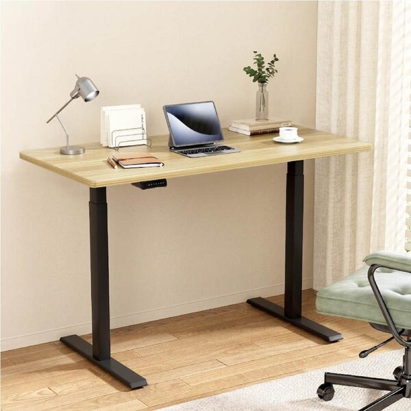 Artiss Electric Standing Desk Dual Motor Sit Stand Computer Desks 120/140CM 120cm Oak desktop