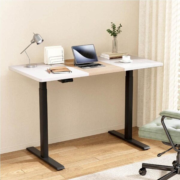 Artiss Electric Standing Desk Dual Motor Sit Stand Computer Desks 120/140CM 120cm White & oak desktop