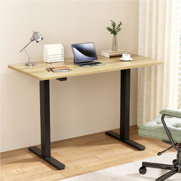 Artiss Electric Standing Desk Motorised Sit Stand Computer Desks Table 120/140CM 140cm Oak desktop