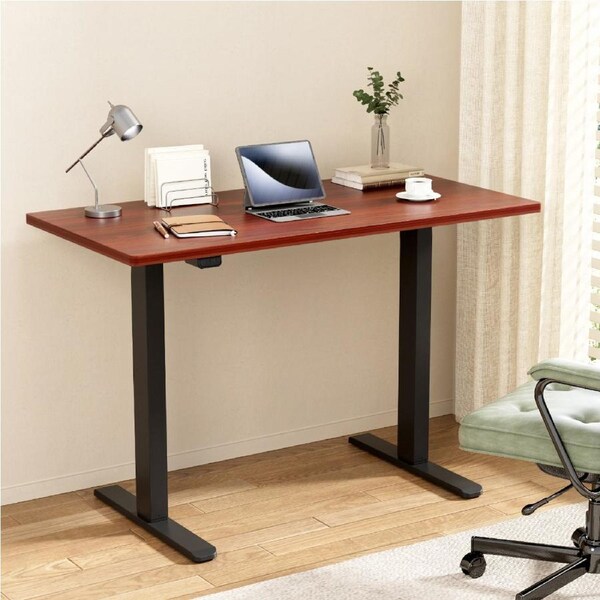 Artiss Electric Standing Desk Motorised Sit Stand Computer Desks Table 120/140CM 140cm Walnut desktop