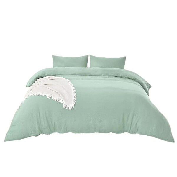 Duvet Doona Quilt 1800TC Cover Set Pillowcase Bed Sage Green Single