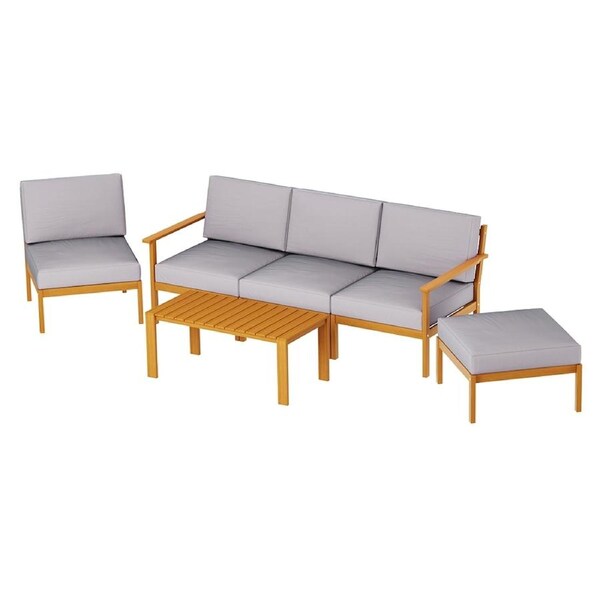 Gardeon Outdoor Sofa Set 4/5-Seater Wood Lounge Setting Table Chairs Model 1 - 4-piece set