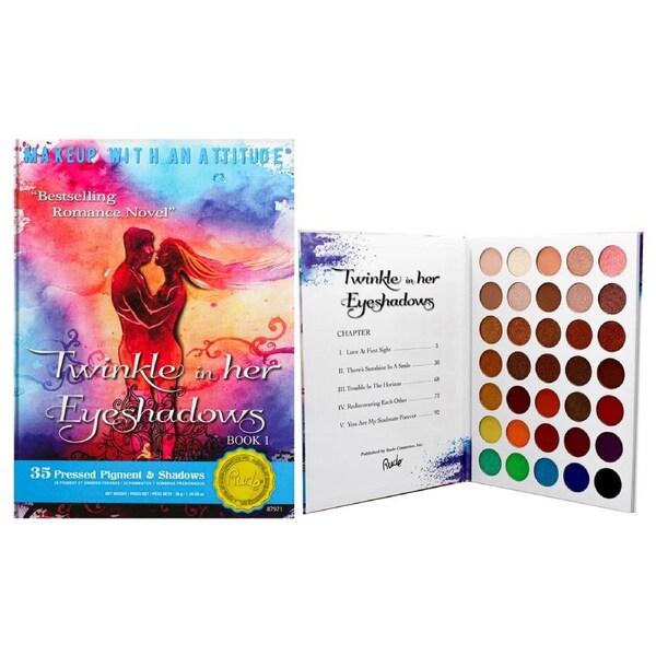Twinkle In Her 35 Eyeshadows Palette - Book 1 by Rude Cosmetics for Women - 1.34 oz Eye Shadow 1.34 oz
