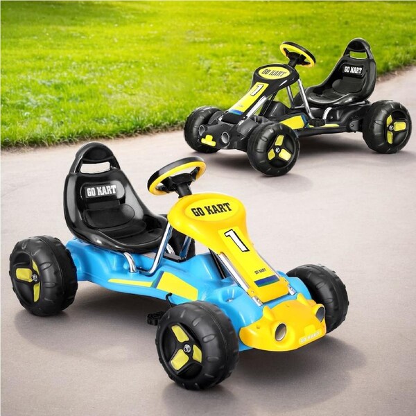 Rigo Kids Pedal Go Kart Ride On Toys Racing Car Plastic Tyre Black