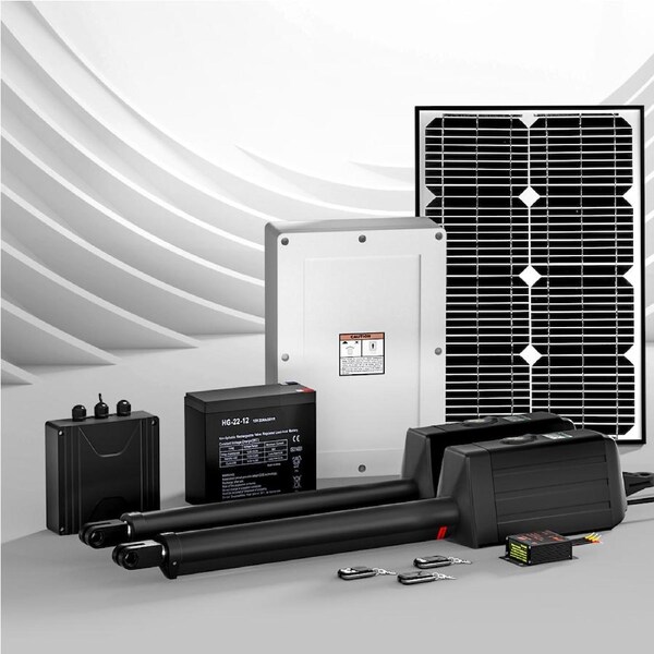 LockMaster Automatic Electric Gate Opener Dual Swing 600KG 10M Motor With 40W Solar Panel