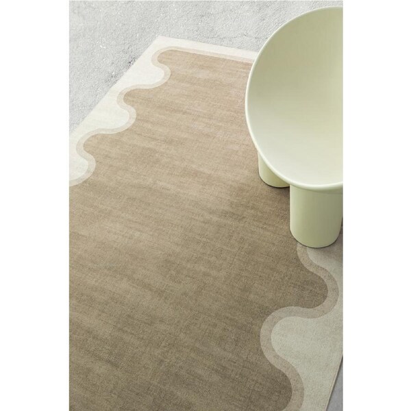 Loopsie Lawai Brown Beige Washable Rug 290cm x 200cm