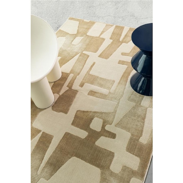 Loopsie Assa Textured Abstract Neutral Washable Rug 180cm x 120cm