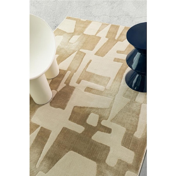Loopsie Assa Textured Abstract Neutral Washable Rug 290cm x 200cm