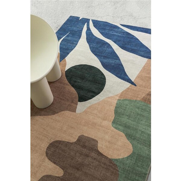Loopsie Moreira Printed Blue and Green Washable Rug 320cm x 230cm