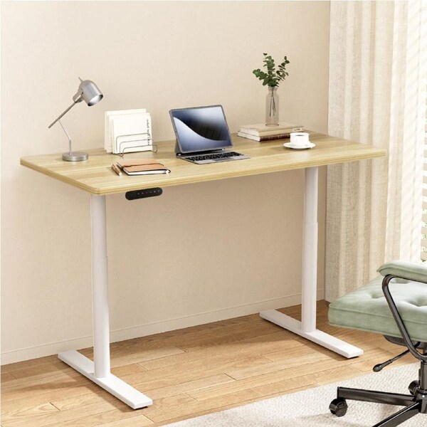 Artiss Electric Standing Desk Sit Stand Computer Table Dual Motor 120/140CM 120cm Oak desktop