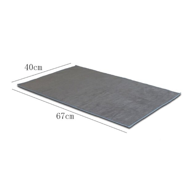 Yoga Pilates Hand Towel Mat Workout Absorbing Microfiber 67Cm Grey Dark Dark Grey