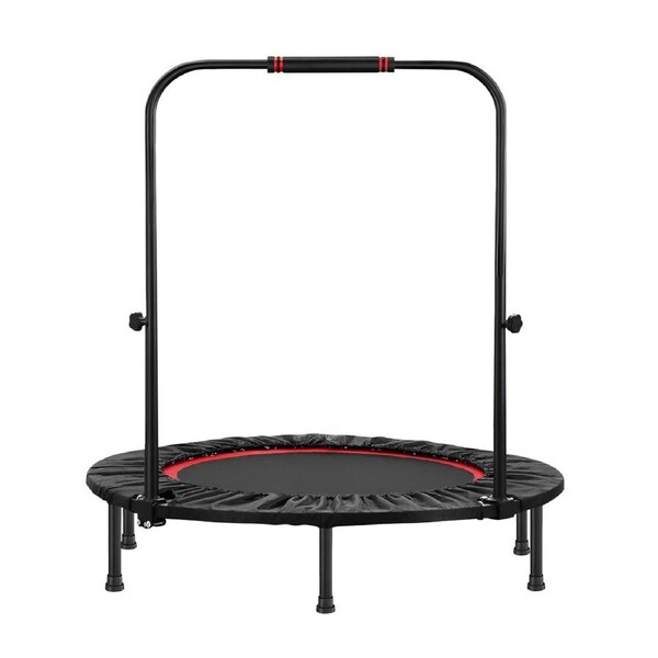 fitnessLAB 40"/48" Mini Trampoline with Handrail Foldable Fitness Trainer Home Gym Rebounder 40" with Handrail