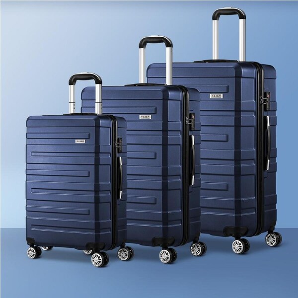 Mazam 1/3PCS Luggage Suitcase Trolley Set Travel TSA Lock Storage Hard Case 3PCS 20"+24"+28" / Navy