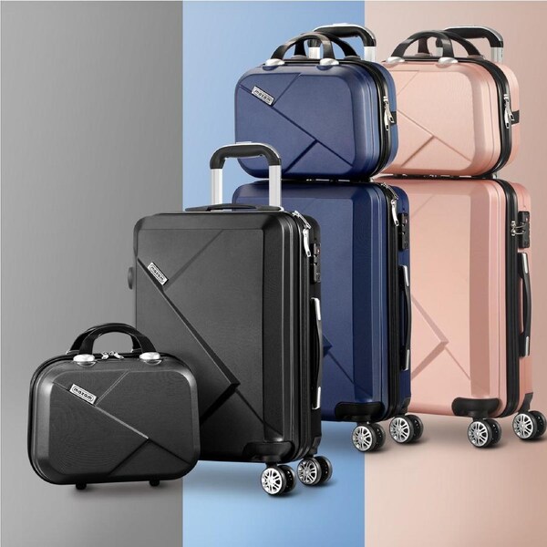 Mazam 2PCS 20+12" Luggage Suitcase Trolley Set Travel TSA Lock Storage Hard Case 2PCS(20"+12")/Black