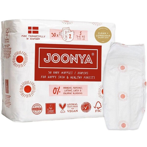 Joonya Nappies - Single Bag Size 2 - S (3-6kg) - 1 Bag of 30