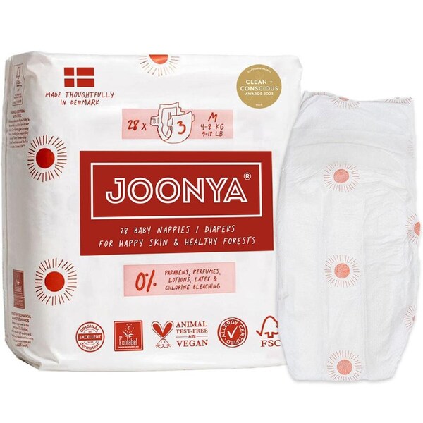 Joonya Nappies - Single Bag Size 3 - M (4-8kg) - 1 Bag of 28