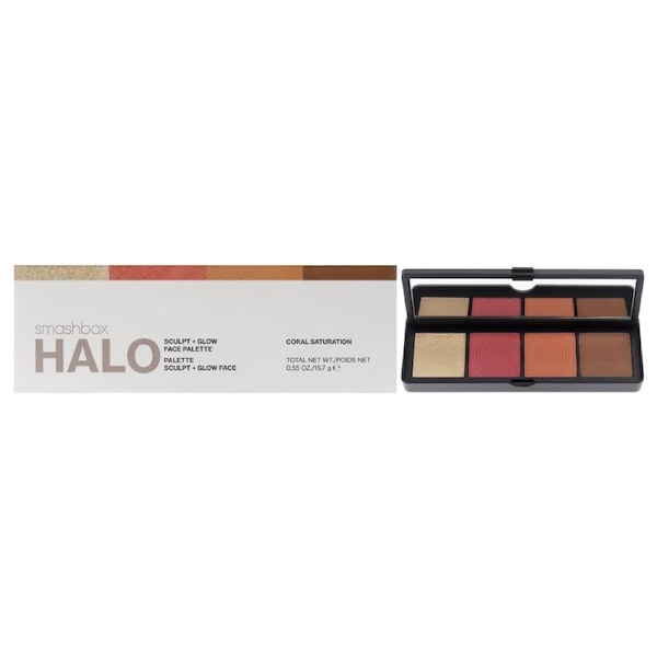 Halo Sculpt Plus Glow Face Palette - Coral Saturation by SmashBox for Women - 0.55 oz Makeup 0.55 oz