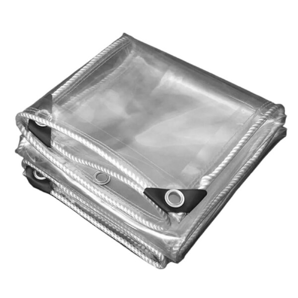 Waterproof Clear Tarpaulin with Grommets Heavy Duty PVC Patio Plant Cover 3 x 4m/9.8 x 13.1ft
