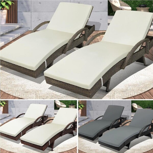 2x Livsip Sun Lounger Wicker Lounge Day Bed Patio Outdoor Setting Furniture Black