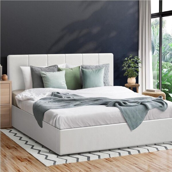 Oikiture Bed Frame Queen Double King Single Gas Lift Base Storage ZOE Double