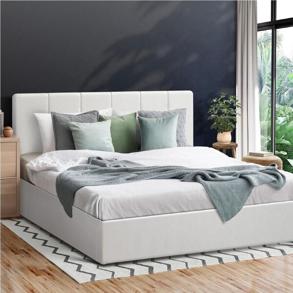 Oikiture Bed Frame Queen Double King Single Gas Lift Base Storage ZOE Queen