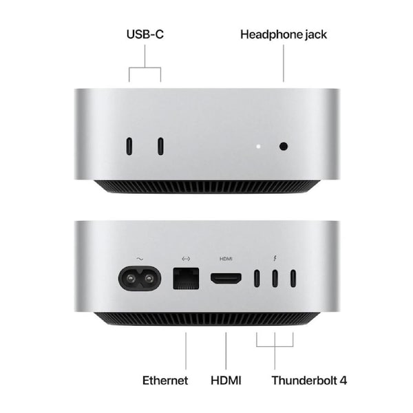 Apple Mac mini w/ M4 Chip, 10-core CPU/10-core GPU, 256GB/16GB, MU9D3X/A - Silver Silver