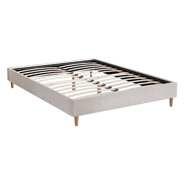 Artiss Bed Frame Queen Double Size Beige Bed Base ZORA Queen
