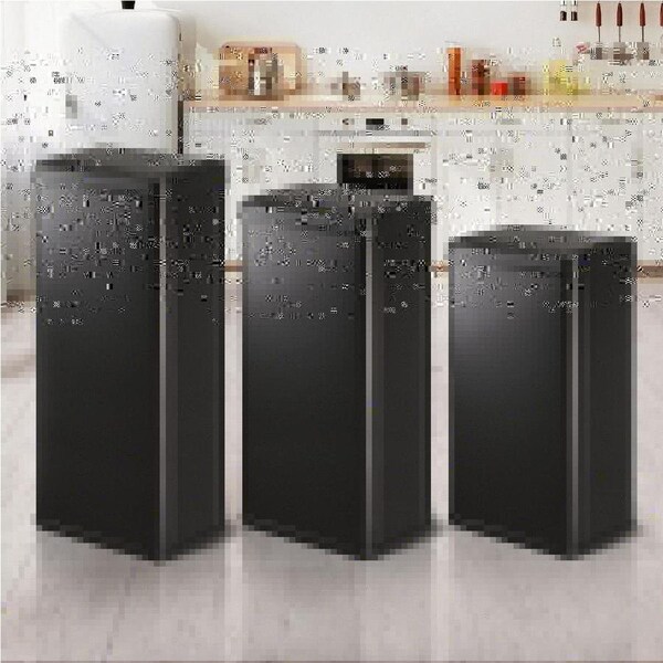 Oikiture 40L/50L/60L Motion Sensor Rubbish Bin Automatic Stainless Steel Black 40L Black