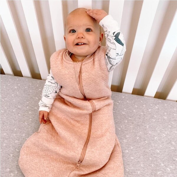 Baby Studio Infant Soft Sleeveless Sleeping Bag Dusty Pink/Stars Cotton 2.5 Tog M