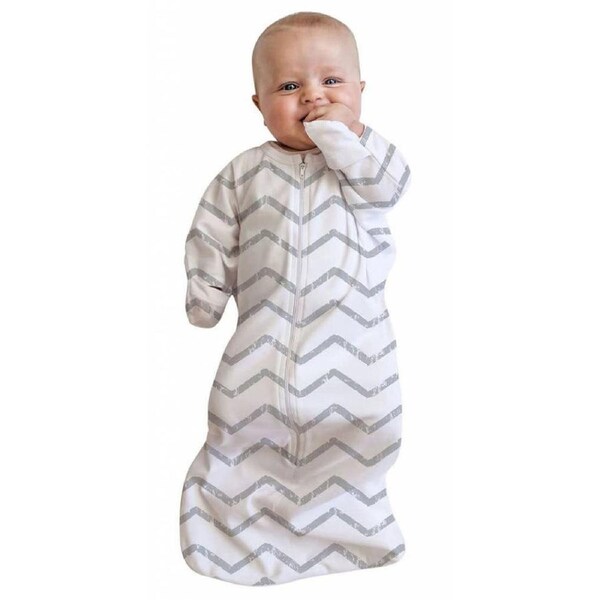 Baby Studio Infant Soft Swaddlebag Grey Lines Cotton Large