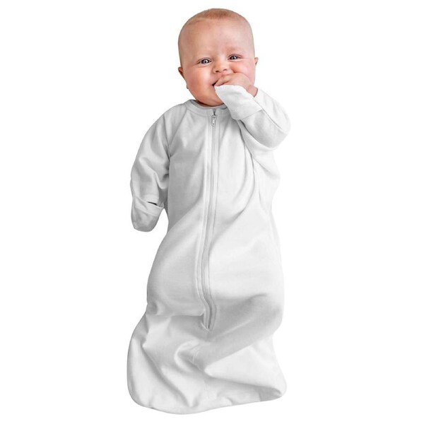 Baby Studio Infant Soft All-In-One Swaddlebag White Organic Cotton 1.0 Tog 3-9M