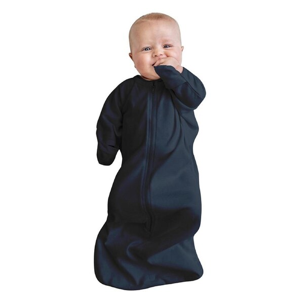 Baby Studio Infant Soft All-In-One Swaddlebag Navy Breathable Bamboo 0.5 Tog 3-9M