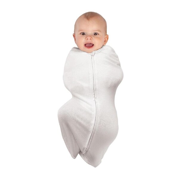 Baby Studio Infant Soft Swaddle Pouch White Organic Cotton 1.0 Tog 0-3M