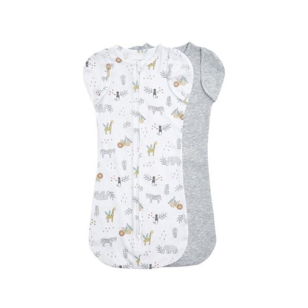 2pc Aden & Anais Soft Essentials Snug Swaddle Savannah Spots Cotton 1.0 Tog 0-3M
