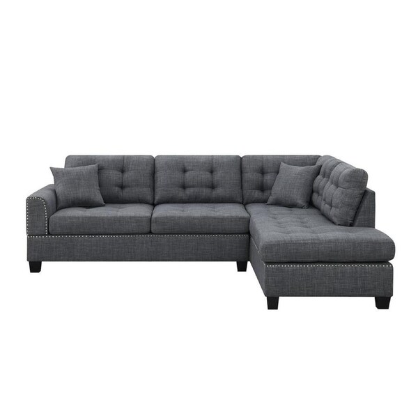 Foret 4/5 Seater Sofa Left/Right Corner Modular Lounge Set Chaise Tufted Couch Dark Grey