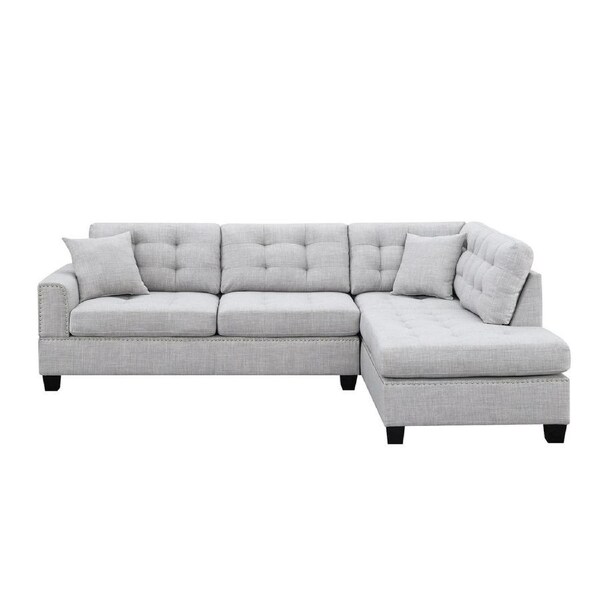 Foret 4/5 Seater Sofa Left/Right Corner Modular Lounge Set Chaise Tufted Couch Light Grey